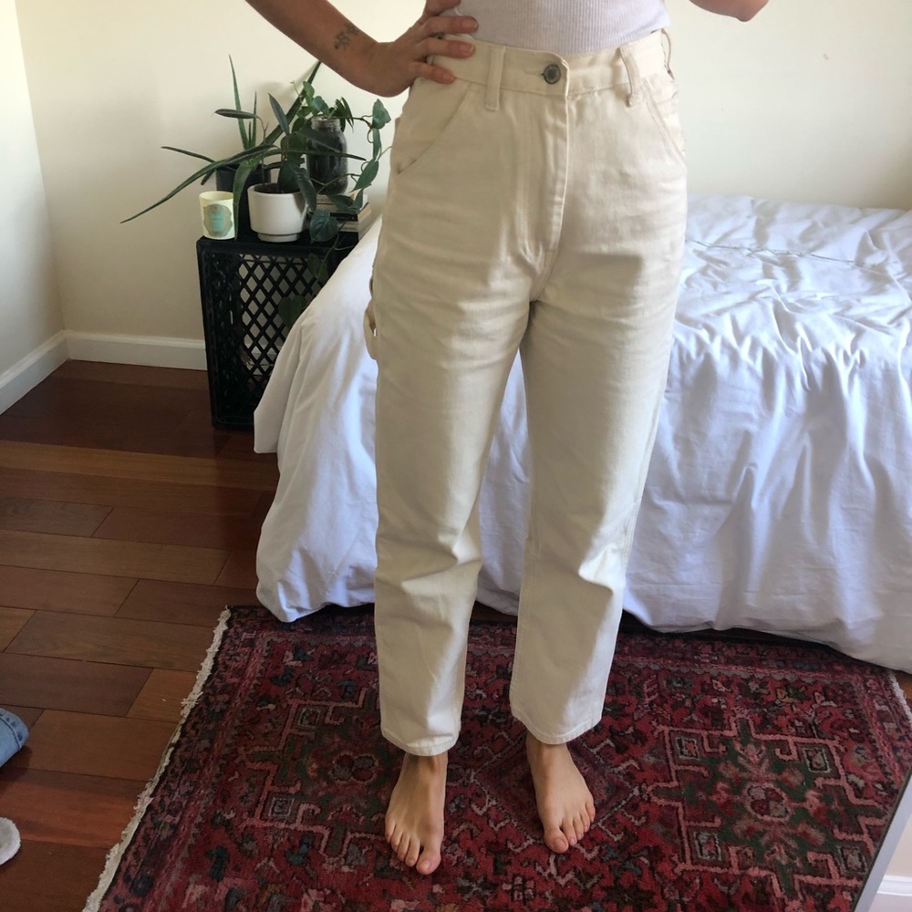 brandy melville cargo pants off white cream color